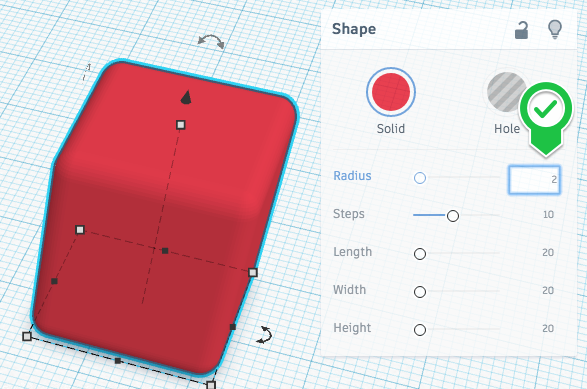 radius label